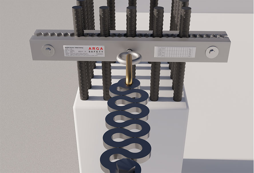 Moli-S Mobil Yatay Yaşam Hattı (Paslanmaz Çelik Halatlı)